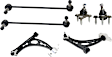 6-Piece Kit Front, Driver and Passenger Side, Lower Control Arms, Includes (2)Ball Joint, (2)Control Arm and (2)Sway Bar Link