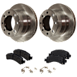 2-Wheel Set Rear Brake Disc and Pad Kit, Plain Surface 8 Lugs 344.93 mm, Includes (2) Brake Disc and (1) Brake Pad Set