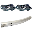 3-Piece Kit Front Bumper Reinforcement, Aluminum, Includes (1) Bumper Reinforcement and (2) Bumper Bracket