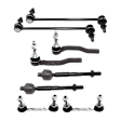 8-Piece Kit Front and Rear, Driver and Passenger Side Sway Bar Link, Includes (4)Sway Bar Link and (4)Tie Rod End