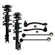 6-Piece Kit Front, Driver and Passenger Side Fully Loaded Strut, Sedan, Includes (2) Tie Rod End, (2) Sway Bar Link and (2) Shock Absorber and Strut Assembly