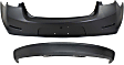 2013-2015 Chevrolet Malibu - 2-Piece Kit, Rear Primed Bumper Cover, For Models Without Rear View Camera, CAPA Certified, Includes (1) Bumper Cover and (1) Valance