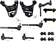 11-Piece Kit Front, Driver and Passenger Side, Upper Control Arm Kit, Includes (2) Control Arm, (1) Idler Arm, (2) Sway Bar Link, (2) Tie Rod Adjusting Sleeve, and (4) Tie Rod End