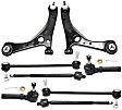 8-Piece Kit Front, Driver and Passenger Side, Lower Control Arm Kit, Includes (2) Control Arm, (2) Sway Bar Link, and (4) Tie Rod End