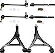6-Piece Kit Front, Driver and Passenger Side, Lower Control Arm Kit, Includes (2) Control Arm, (2) Sway Bar Link, and (2) Tie Rod End