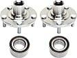 2-Wheel Set Front Wheel Hub, 5 Lugs, With Bearing, Includes (2) Wheel Bearing and (2) Wheel Hub