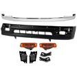 8-Piece Kit Front, Driver or Passenger Side Bumper Trim, Chrome, Includes (2) Bumper Reinforcement Bracket, (2) Bumper Bracket, (2) Turn Signal Light, (1) Bumper Trim and (1) Valance