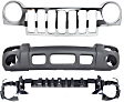 3-Piece Kit, Grille Shell Chrome, Includes (1) Bumper Absorber, (1) Bumper Cover, and (1) Grille Shell