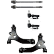 6-Piece Kit Front, Driver and Passenger Side, Lower Control Arm Kit, Includes (2) Control Arm and (4) Tie Rod End