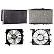 4-Piece Kit A/C Condenser, 2.4L, 4Cyl, Includes (1) A/C Condenser, (2) Cooling Fan Assembly and (1) Radiator