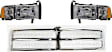 1996 Dodge Ram 1500 - 3-Piece Kit Grille, Chrome Shell with Painted Silver Insert, Standard Cab Pickup,  Includes (1) Grille Assembly and (2) Headlight