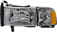 1996 Dodge Ram 1500 - 3-Piece Kit Grille, Chrome Shell with Painted Silver Insert, Standard Cab Pickup,  Includes (1) Grille Assembly and (2) Headlight