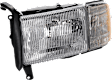 1996 Dodge Ram 1500 - 3-Piece Kit Grille, Chrome Shell with Painted Silver Insert, Standard Cab Pickup,  Includes (1) Grille Assembly and (2) Headlight
