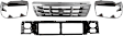 4-Piece Kit Grille Chrome Shell with Painted Gray Insert, Includes (1) Grille Assembly, (1) Header Panel and (2) Headlight Door