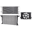 3-Piece Kit A/C Condenser, 2.0L, 4Cyl, Includes (1) A/C Condenser, (1) Radiator and (1) Cooling Fan Assembly