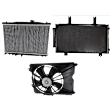 3-Piece Kit A/C Condenser, 2.0L, 4Cyl, Includes (1) A/C Condenser, (1) Cooling Fan Assembly and (1) Radiator