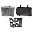 3-Piece Kit A/C Condenser, 2.0L, 4Cyl, Includes (1) A/C Condenser, (1) Cooling Fan Assembly and (1) Radiator