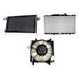 3-Piece Kit A/C Condenser, 2.0L, 4Cyl, Includes (1) A/C Condenser, (1) Cooling Fan Assembly and (1) Radiator