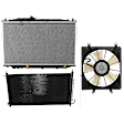 3-Piece Kit A/C Condenser, includes (1) A/C Condenser, (1) Cooling Fan Assembly and (1) Radiator, 3.2 and 3.5L Eng., 6 Cyl.