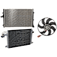 3-Piece Kit A/C Condenser, 2.0L, 4Cyl, Includes (1) A/C Condenser, (1) Cooling Fan Assembly and (1) Radiator
