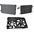 3-Piece Kit A/C Condenser, 2.0L, 4Cyl, Includes (1) A/C Condenser, (1) Cooling Fan Assembly and (1) Radiator