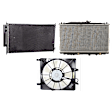 3-Piece Kit A/C Condenser, 2.4L, 4Cyl, Includes (1) A/C Condenser, (1) Cooling Fan Assembly and (1) Radiator