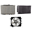3-Piece Kit A/C Condenser, 2.4L, 4Cyl, Includes (1) A/C Condenser, (1) Cooling Fan Assembly and (1) Radiator
