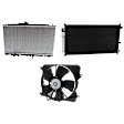 3-Piece Kit A/C Condenser, 2.3L, 4Cyl, Includes (1) A/C Condenser, (1) Cooling Fan Assembly and (1) Radiator