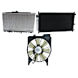 3-Piece Kit A/C Condenser, 2.3L, 4Cyl, Includes (1) A/C Condenser, (1) Cooling Fan Assembly and (1) Radiator