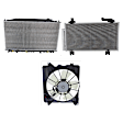 3-Piece Kit A/C Condenser, 2.4L, 4Cyl, Includes (1) A/C Condenser, (1) Cooling Fan Assembly and (1) Radiator