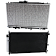 2-Piece Kit A/C Condenser, includes (1) A/C Condenser and (1) Radiator, 2.3L Eng., 4 Cyl.
