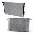 2-Piece Kit A/C Condenser, includes (1) A/C Condenser and (1) Radiator, 2.0L Eng., 4 Cyl., (A3 15-16, 1.8L Eng.)