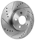 2012 Dodge Charger - 4-Wheel Set Front and Rear Brake Disc and Pad Kit, Cross-drilled and Slotted, 5 Lugs, Front and Rear-320.04 mm, Ceramic, RWD,  320mm Front Disc, Single Piston Front Caliper, Except Blacktop and Rallye Package, 3.6L 6Cyl