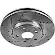 2012 Toyota Corolla - 4-Piece Kit Front Brake Disc and Pad Kit, Cross-drilled and Slotted, 5 Lugs, 1.8L 4Cyl,  Includes (2) Brake Disc and (1) Brake Pad Set