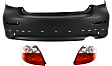 3-Piece Kit, Rear Primed Bumper Cover, For Models With Spoiler, CAPA Certified, Includes (1) Bumper Cover and (2) Tail Light