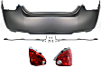 3-Piece Kit, Rear Primed Bumper Cover, Includes (1) Bumper Cover and (2) Tail Light
