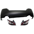 2013 Nissan Maxima - 3-Piece Kit Rear Primed Bumper Cover,  Includes (1) Bumper Cover and (2) Tail Light
