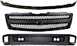 2012 Chevrolet Silverado 1500 LT - 3-Piece Kit Grille, Textured Black,  Includes (1) Grille Assembly and (2) Valance