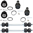 6-Piece Kit Front Suspension Kit, Includes (4) Ball Joint and (2) Sway Bar Link