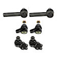 6-Piece Kit Front, Driver and Passenger Side Suspension Kit, Includes (4) Ball Joint and (2) Tie Rod End