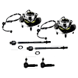 2-Wheel Set Front, Driver and Passenger Side Wheel Hub, Includes (4) Tie Rod End and (2) Wheel Hub