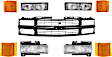 1994 Chevrolet K2500 Silverado - 9-Piece Kit Grille, Painted Black, For Models With Composite Headlamps,  Includes (1) Grille Assembly, (2) Headlight, (2) Reflector, (2) Side Marker, and (2) Turn Signal Light
