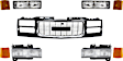 1998 GMC K1500 - 9-Piece Kit Grille, Black, For Models With Composite Headlights,  Includes (1) Grille Assembly, (2) Headlight, (2) Reflector, (2) Side Marker, and (2) Turn Signal Light