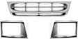3-Piece Kit Grille Assembly with Headlight Doors, Painted Silver Shell and Insert, For Models With Sealed Beam Headlights