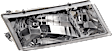 2000 Mercury Grand Marquis - 5-Piece Kit Grille, Chrome Shell with Painted Black Insert,  Includes (2) Corner Light, (1) Grille Assembly, and (2) Headlight