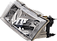 2000 Mercury Grand Marquis - 5-Piece Kit Grille, Chrome Shell with Painted Black Insert,  Includes (2) Corner Light, (1) Grille Assembly, and (2) Headlight