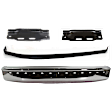1994 Ford F-350 - 4-Piece Kit Front Bumper, Styleside, For Models Without Bumper Cut Outs, With Pad, Chrome, Includes (1) Bumper, (2) Bumper Bracket, and (1) Bumper Trim