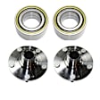2-Wheel Set Front Wheel Hub, 5 Lugs, Without Bearing, Includes (2) Wheel Hub and (2) Wheel Bearing