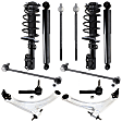 12-Piece Kit Front and Rear Suspension Kit, Includes (2) Control Arm, (2) Loaded Strut, (2) Shock, (2) Sway Bar Link, and (4) Tie Rod End