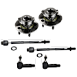 8-Piece Kit Front, Driver and Passenger Side Suspension Kit, Includes (2) Ball Joint, (4) Tie Rod End, and (2) Wheel Hub